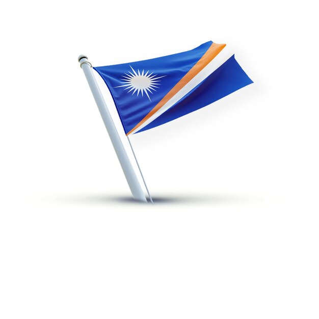 Una bandera de marshall_islands en un fondo blanco que se usa para las redes sociales