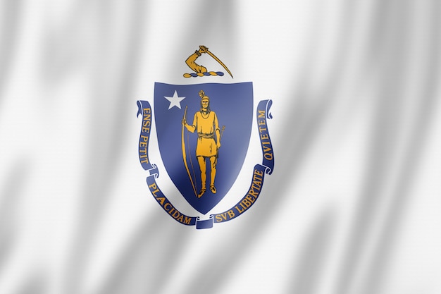 Bandera de massachusetts, estados unidos