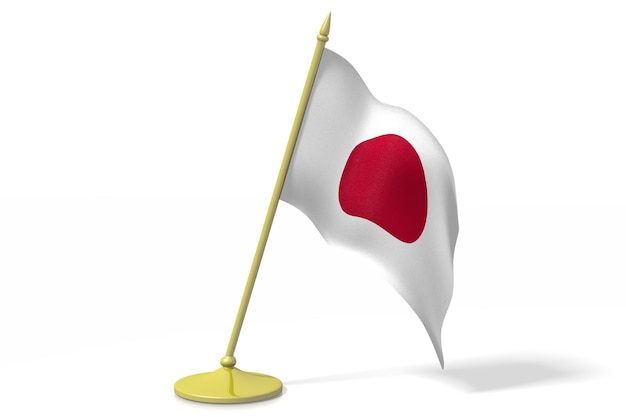 Foto bandera de mesa de japón aislada sobre fondo blanco