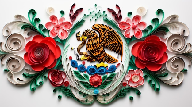 Foto bandera mexicana de filigrana