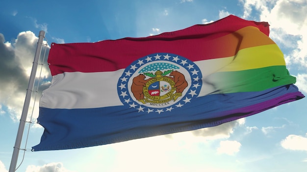 Foto bandera de missouri y lgbt