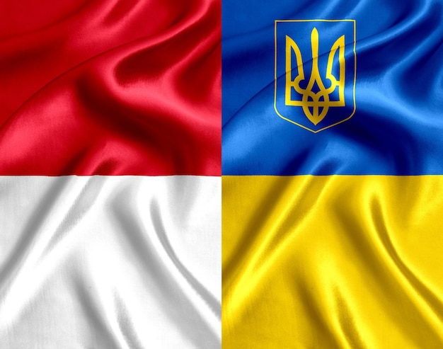 Bandera de Mónaco y Ucrania