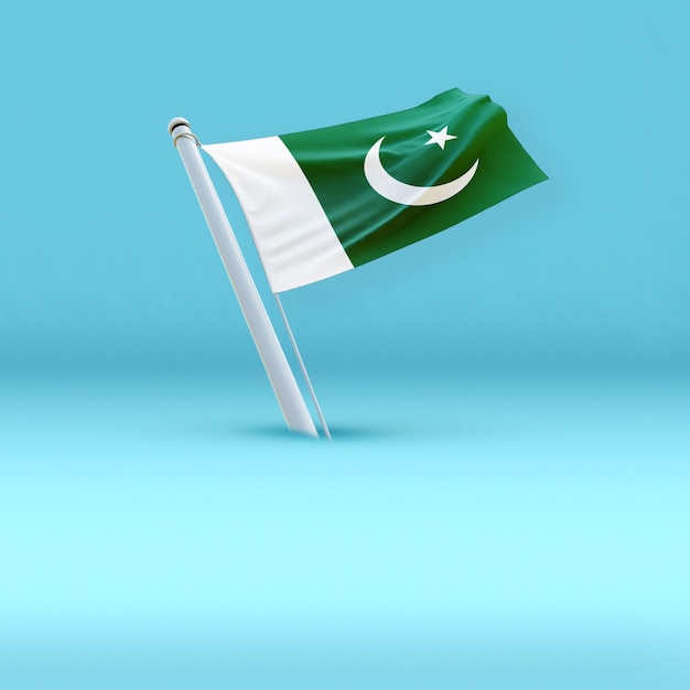 Foto bandera de la nación de pakistán en un plano de fondo pestilente espacio de texto vacío