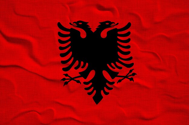 Foto bandera nacional de albania fondo con bandera de albania