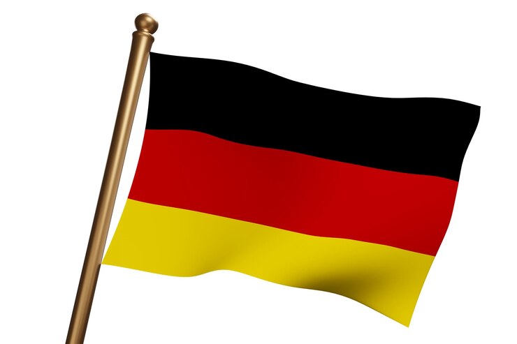 La bandera nacional de Alemania ondeando