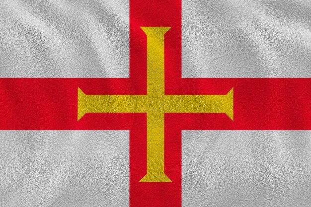 Bandera nacional de la Alguacilazgo de Guernsey Fondo con la bandera de la Alguacilazgo de Guernsey