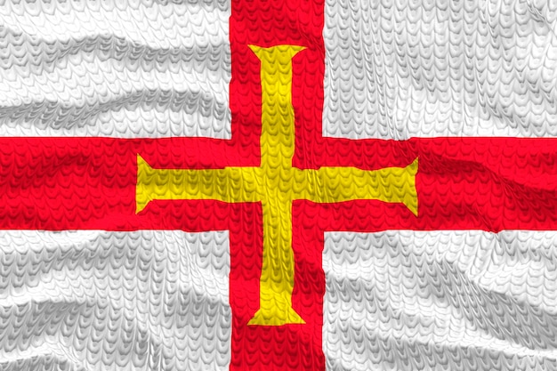 Bandera nacional de la Alguacilazgo de Guernsey Fondo con la bandera de la Alguacilazgo de Guernsey