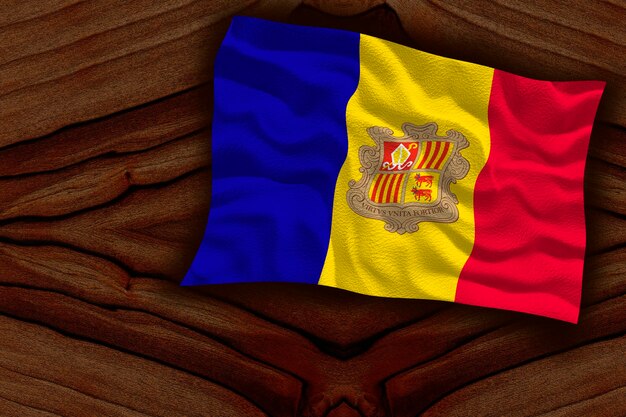 Foto bandera nacional de andorra fondo con bandera de andorra