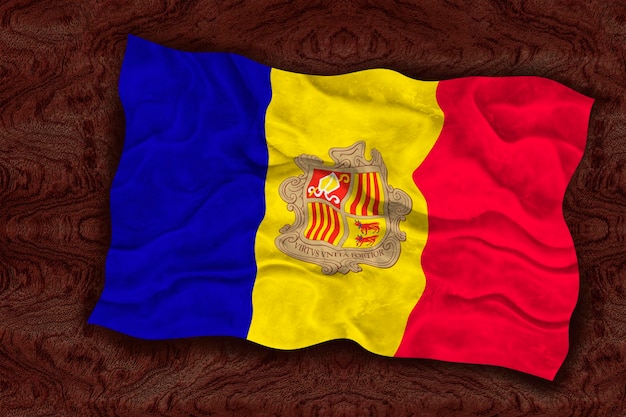 Foto bandera nacional de andorra fondo con bandera de andorra