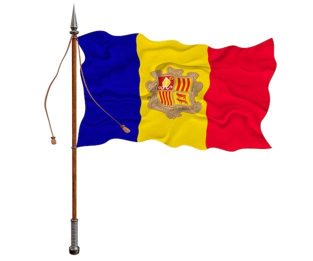 Foto bandera nacional de andorra fondo con bandera de andorra