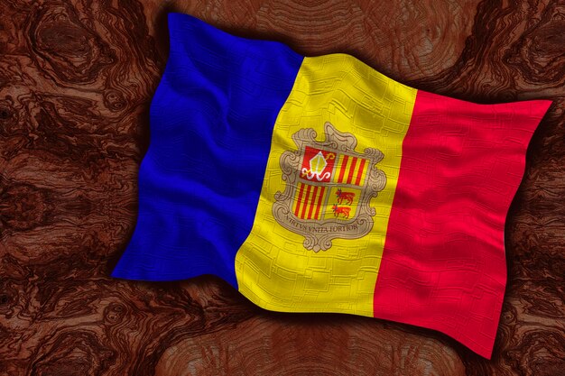 Foto bandera nacional de andorra fondo con bandera de andorra