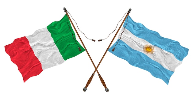 Bandera nacional de Argentina e Italia Fondo para diseñadores