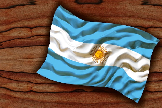 Foto bandera nacional de argentina fondo con bandera de argentina