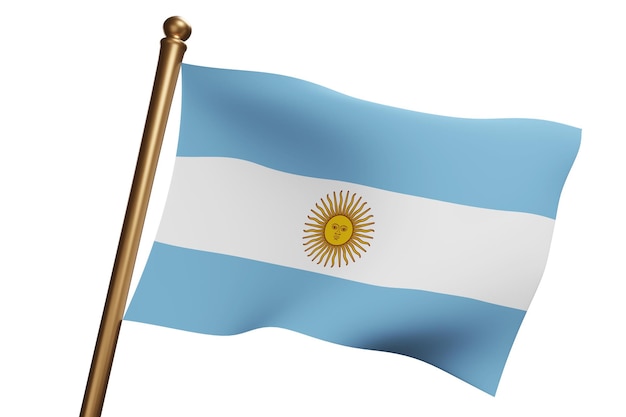 La bandera nacional de Argentina ondeando