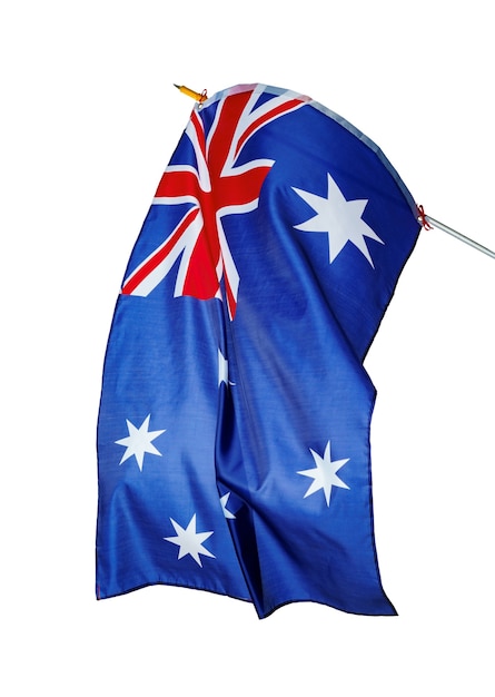 Bandera nacional de Australia aislado en blanco