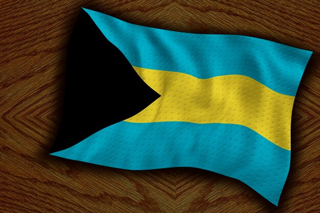 Foto bandera nacional de bahamas fondo con bandera de bahamas