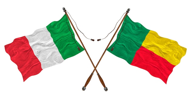 Bandera nacional de Benín e Italia Fondo para diseñadores