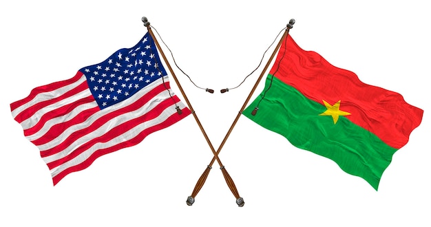 Bandera nacional de Burkina Faso y Estados Unidos de América Fondo para diseñadores