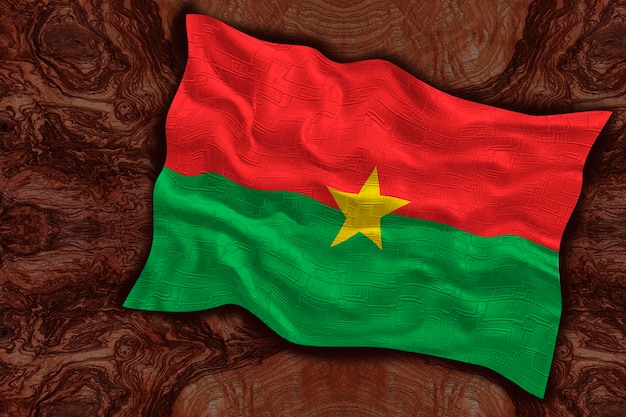 Bandera nacional de Burkina Faso Fondo con bandera de Burkina Faso