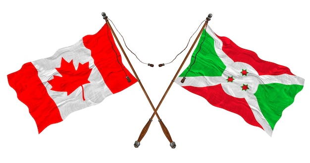 Bandera nacional de Burundi y Canadá Fondo para diseñadores