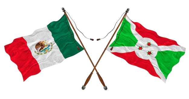 Bandera nacional de Burundi y México Fondo para diseñadores