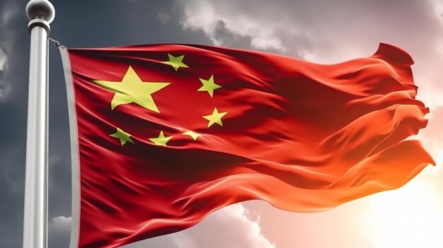 Foto bandera nacional china en diferentes fotografías de diseño.