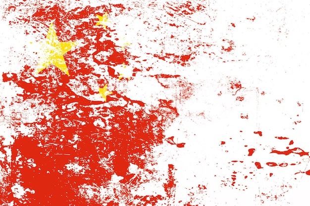 Foto bandera nacional china con textura. plantilla para el diseño