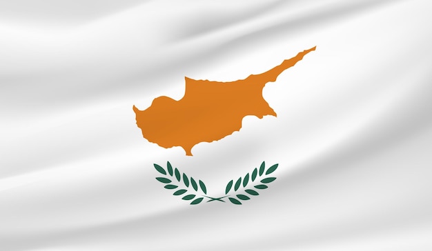 La bandera nacional de Chipre agita una foto en 3D