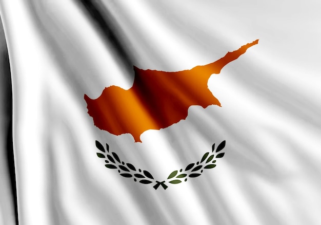 La bandera nacional de Chipre tiene un efecto de vuelo