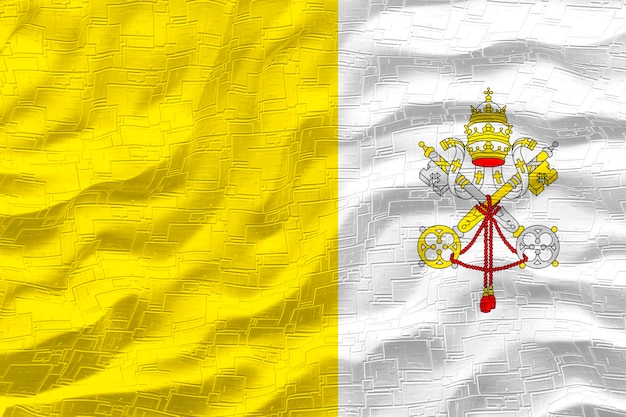 Bandera nacional de la Ciudad del Vaticano Fondo con la bandera de la Ciudad del Vaticano