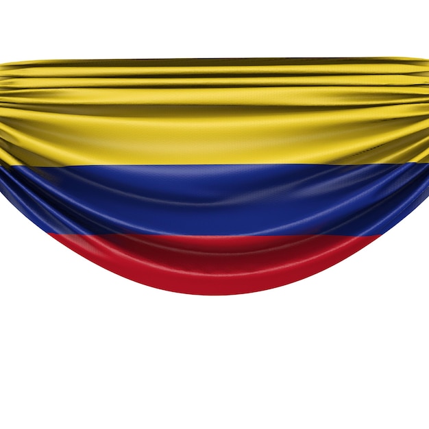 Foto bandera nacional de colombia colgando banner de tela 3d rendering