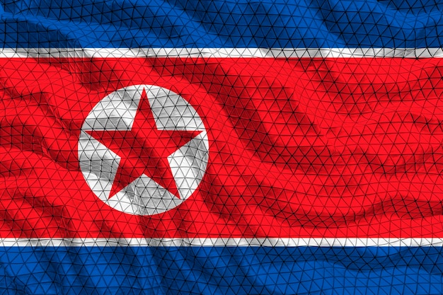 Bandera nacional de Corea del Norte Fondo con la bandera de Corea del Norte
