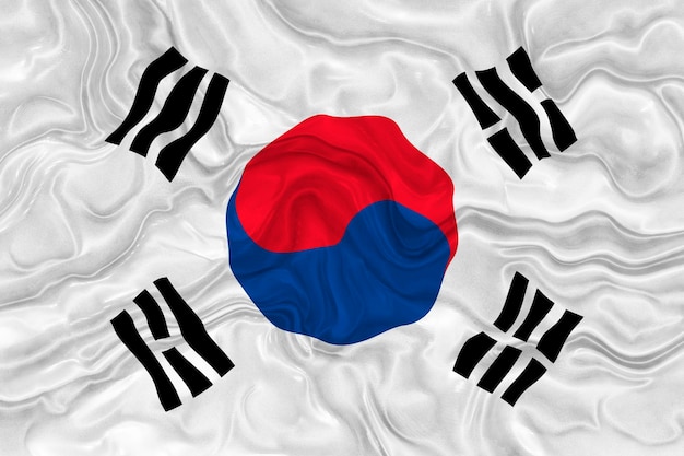 Bandera nacional de Corea del Sur Fondo con la bandera de Corea del Sur