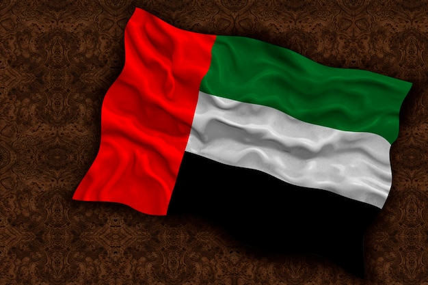 Bandera nacional de los Emiratos Árabes Unidos Fondo con la bandera de los Emiratos Árabes Unidos