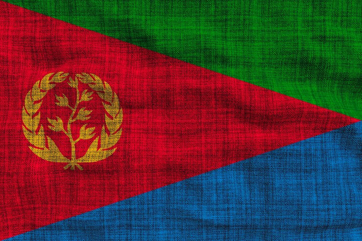 Foto bandera nacional de eritrea fondo con bandera de eritrea