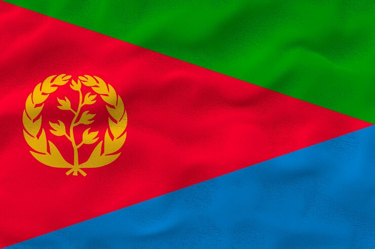 Foto bandera nacional de eritrea fondo con bandera de eritrea