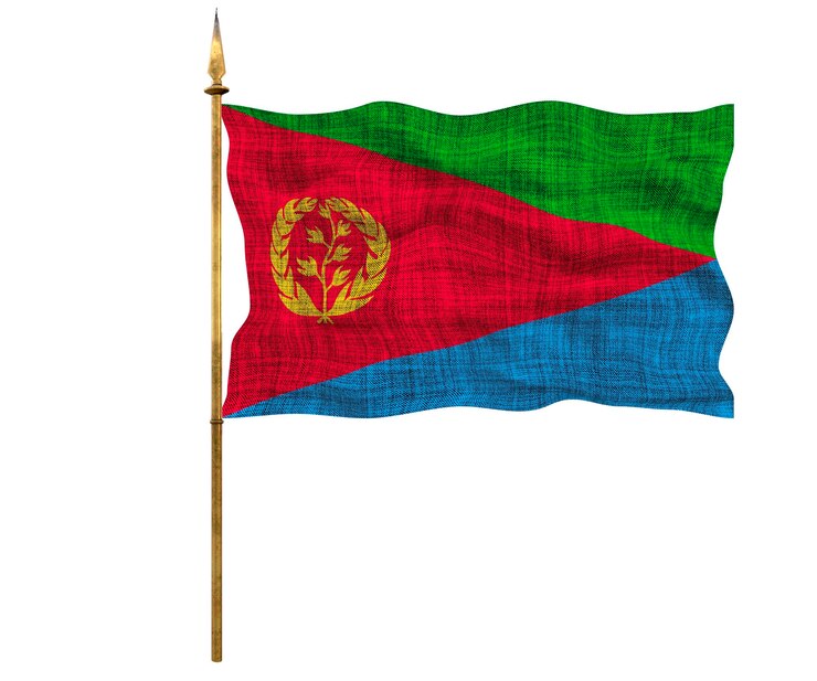 Foto bandera nacional de eritrea fondo con bandera de eritrea