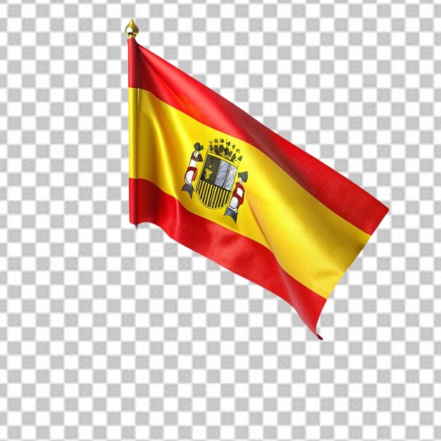 Bandera nacional de España con fondo blanco aislado en 3D