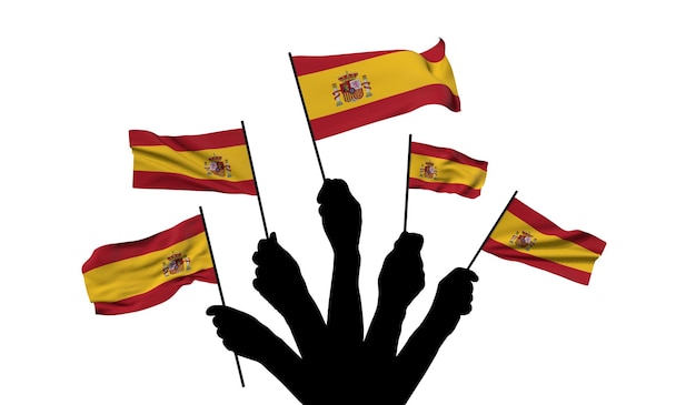 Foto bandera nacional de españa ondeando d renderizado