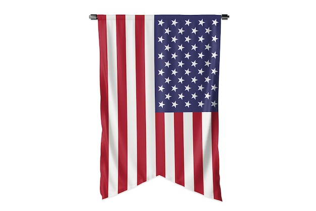 Bandera nacional de Estados Unidos con estrellas y rayas realistas