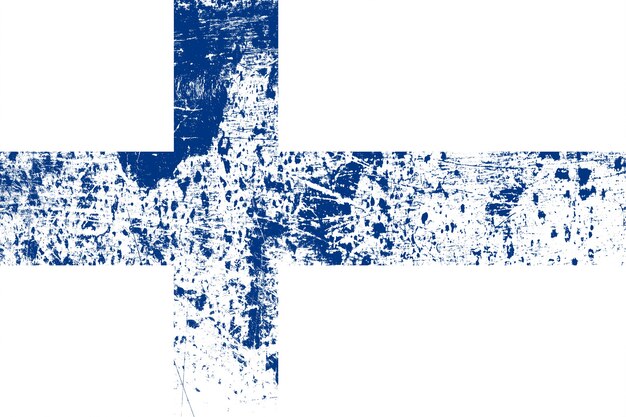 Foto bandera nacional de finlandia con textura. plantilla para el diseño