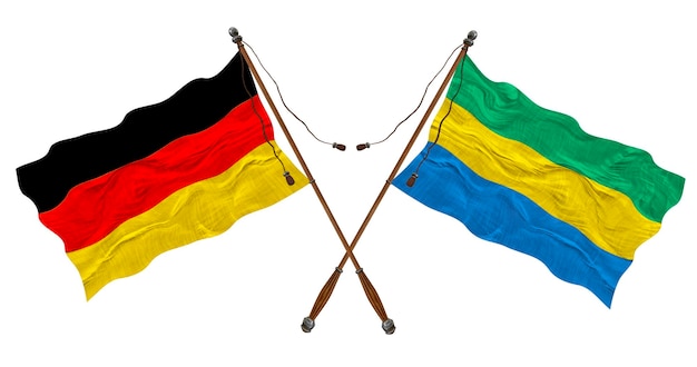 Bandera nacional de Gabón y Alemania Fondo para diseñadores