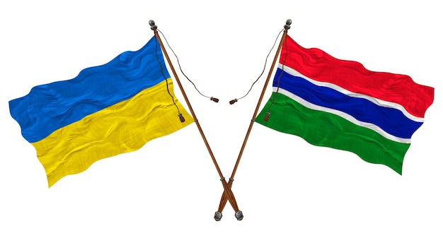 Bandera nacional de Gambia y Ucrania Fondo para diseñadores