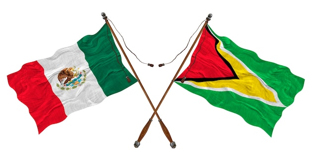 Bandera nacional de Guyana y México Fondo para diseñadores