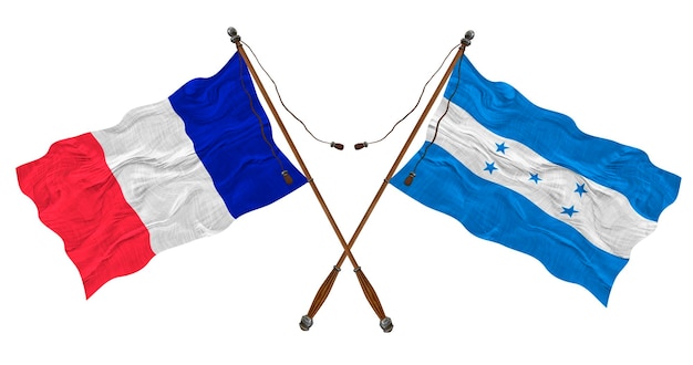 Bandera nacional de Honduras y Francia Fondo para diseñadores