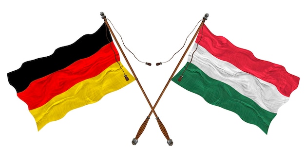 Bandera nacional de Hungría y Alemania Fondo para diseñadores