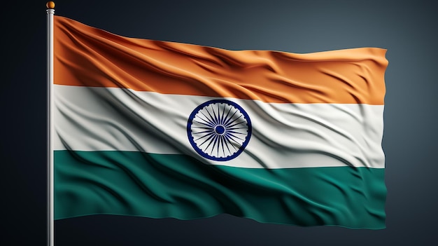 Bandera nacional de la India en primer plano