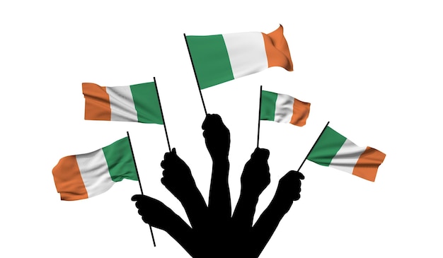 La bandera nacional de irlanda se ondea d renderizado