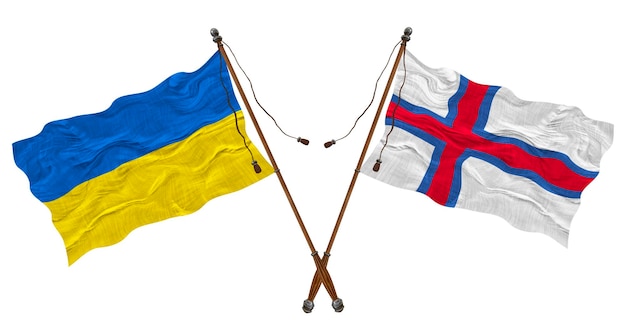 Bandera nacional de las islas Feroe y Ucrania Fondo para diseñadores