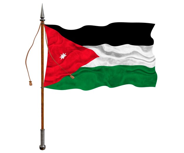 Bandera nacional de Jordania Fondo con bandera de Jordania